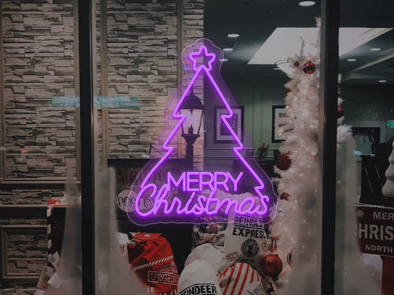 Merry Christmas Tree - Semn Luminos LED Neon