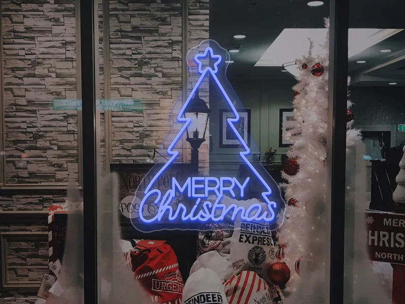 Merry Christmas Tree - Semn Luminos LED Neon