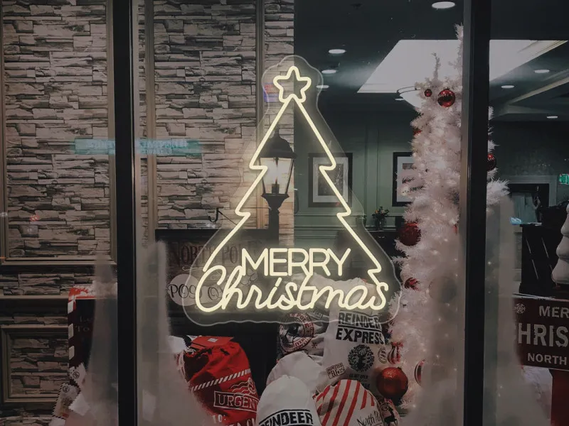 Merry Christmas Tree - Semn Luminos LED Neon