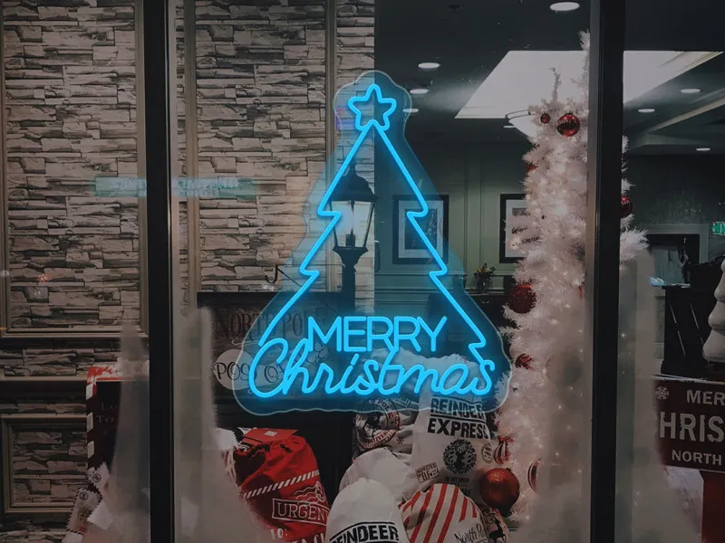 Merry Christmas Tree - Semn Luminos LED Neon