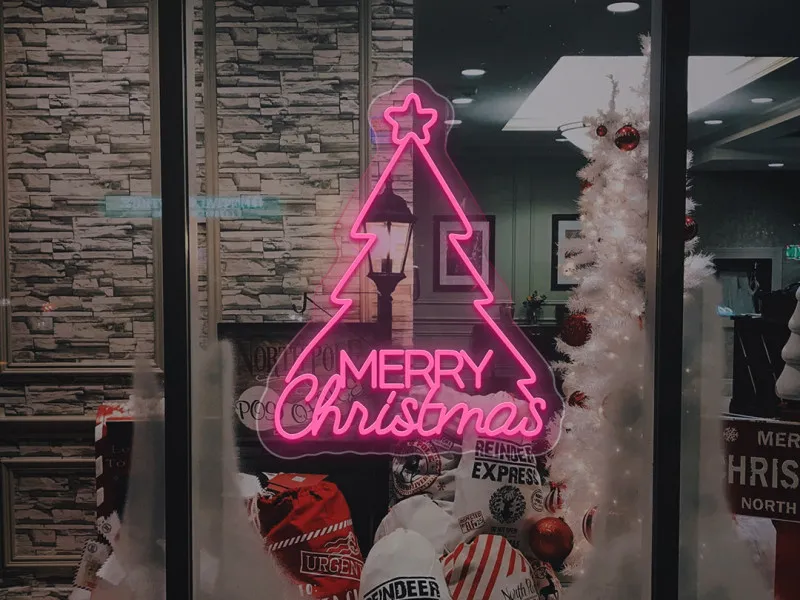 Merry Christmas Tree - Semn Luminos LED Neon