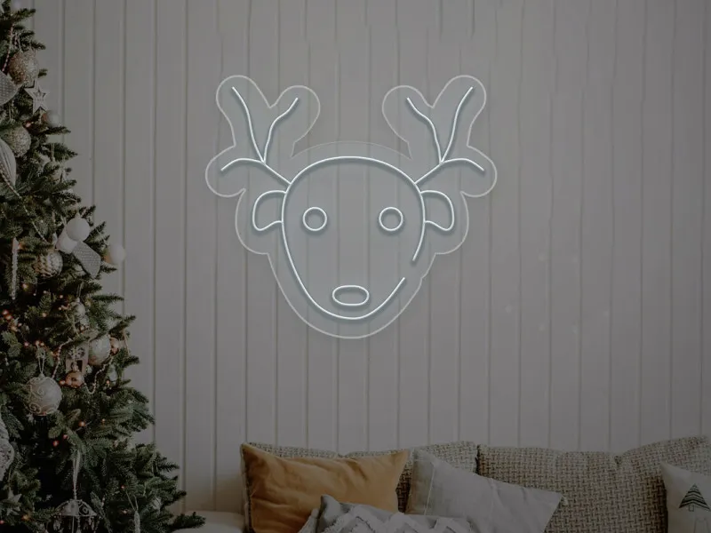 Reindeer Face - Semn Luminos LED Neon