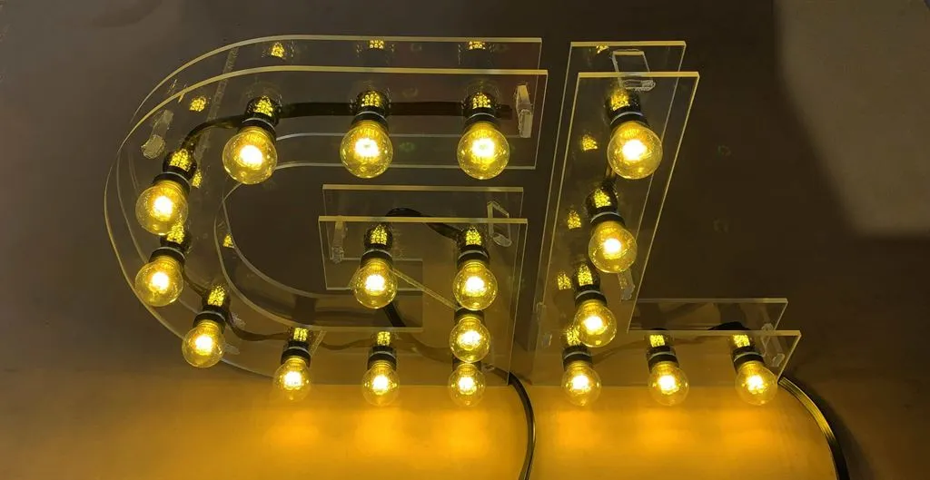 Litere Volumetrice Luminoase din Plexiglass 1.6M