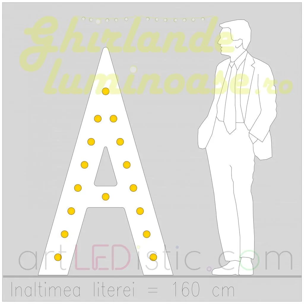 Litere Volumetrice Luminoase din Plexiglass 1.6M