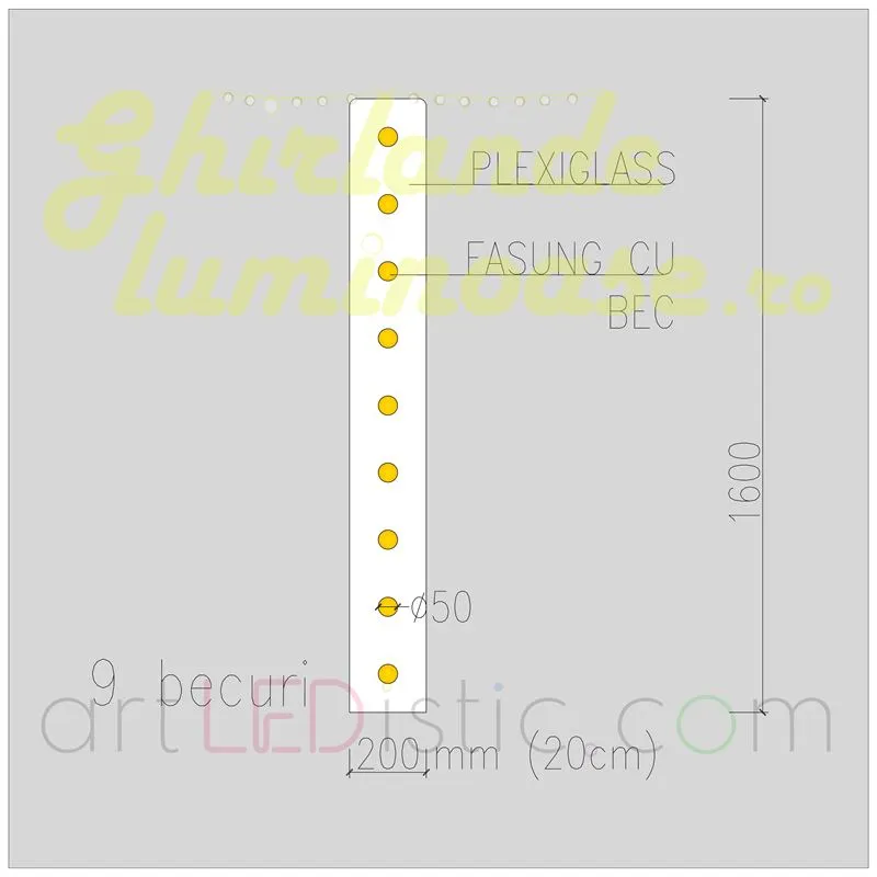 Litere Volumetrice Luminoase din Plexiglass 1.6M