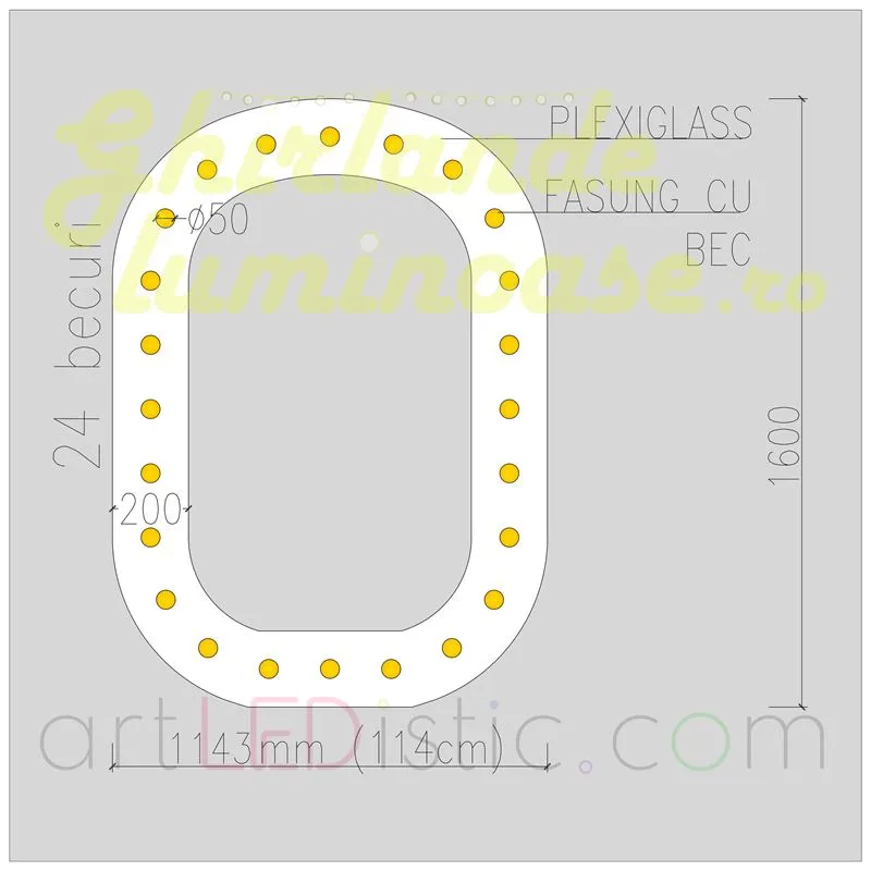 Litere Volumetrice Luminoase din Plexiglass 1.6M