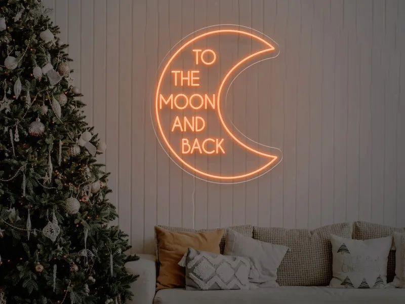 To The Moon And Back - Semn Luminos LED Neon