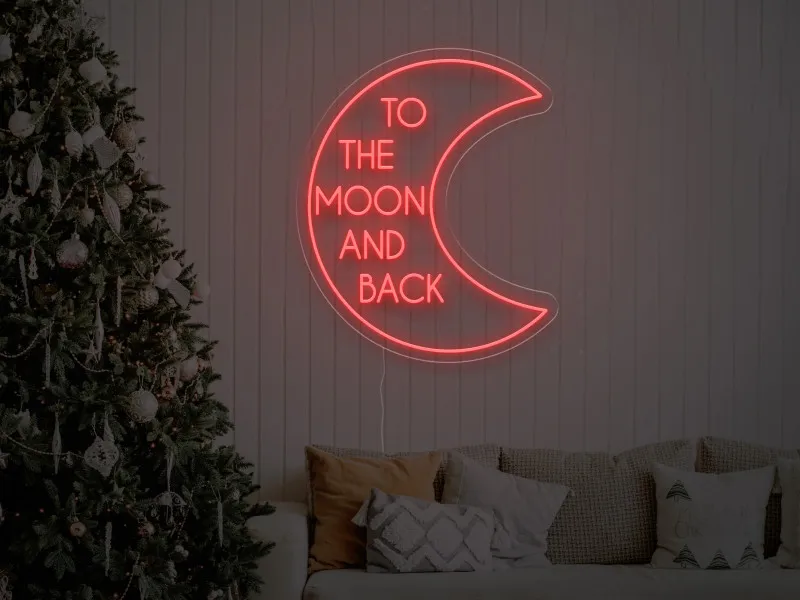 To The Moon And Back - Semn Luminos LED Neon