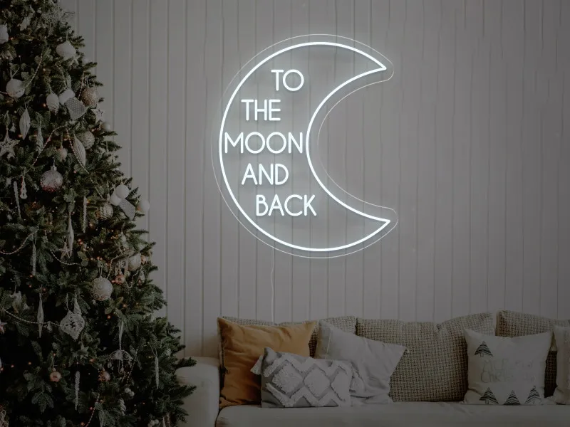 To The Moon And Back - Semn Luminos LED Neon