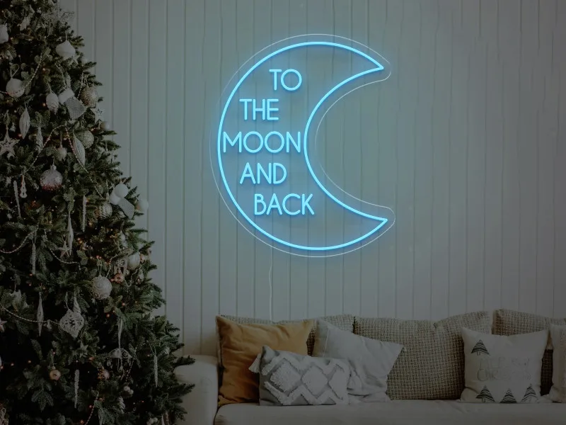 To The Moon And Back - Semn Luminos LED Neon
