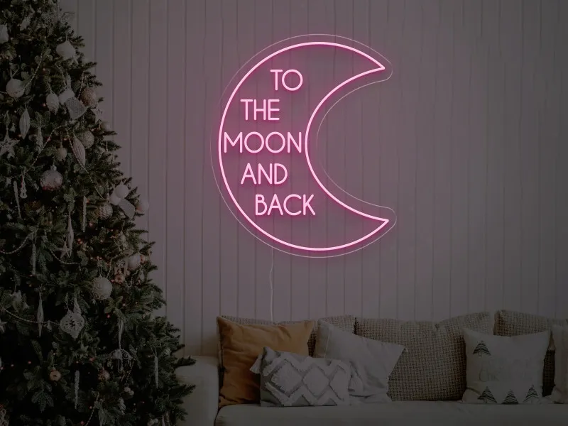 To The Moon And Back - Semn Luminos LED Neon