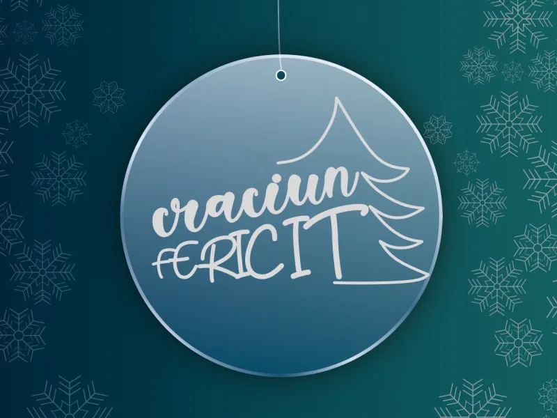 Craciun Fericit - Glob Din Plexiglas cu Gravura