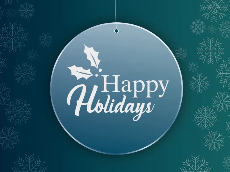 Happy Holidays - Glob Din Plexiglas cu Gravura