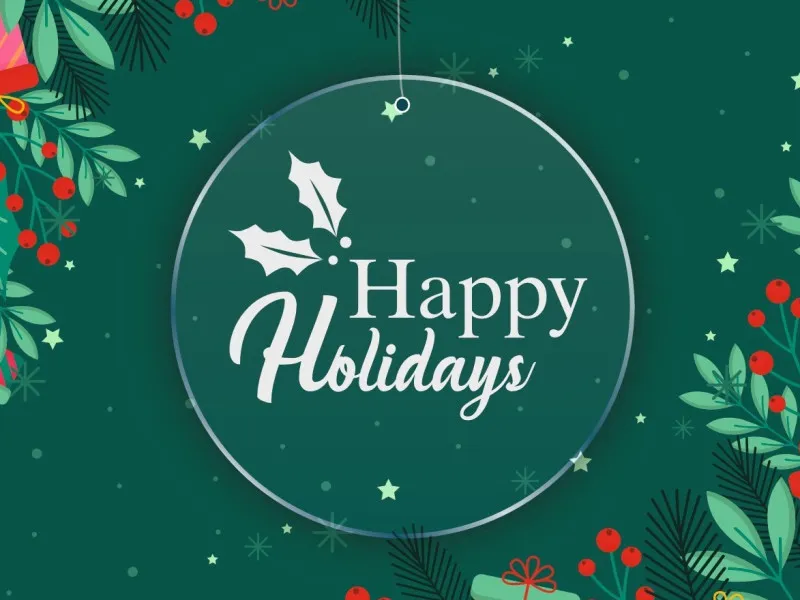 Happy Holidays - Glob Din Plexiglas cu Gravura