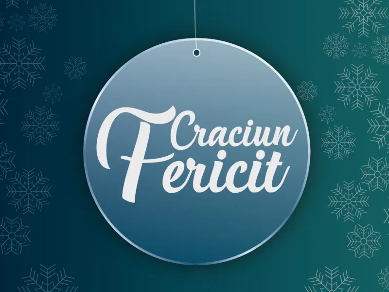 Craciun Fericit - Glob Din Plexiglas cu Gravura