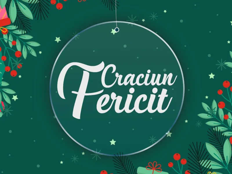 Craciun Fericit - Glob Din Plexiglas cu Gravura