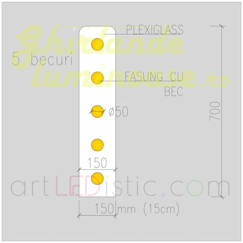 Cifre Volumetrice Luminoase din Plexiglass 70 cm