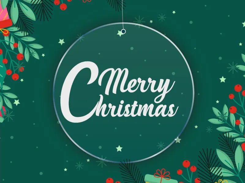 Merry Christmas II - Glob Din Plexiglas cu Gravura