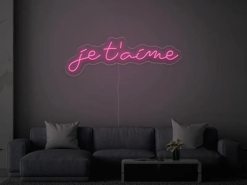 Je T`aime - Semn Luminos LED Neon