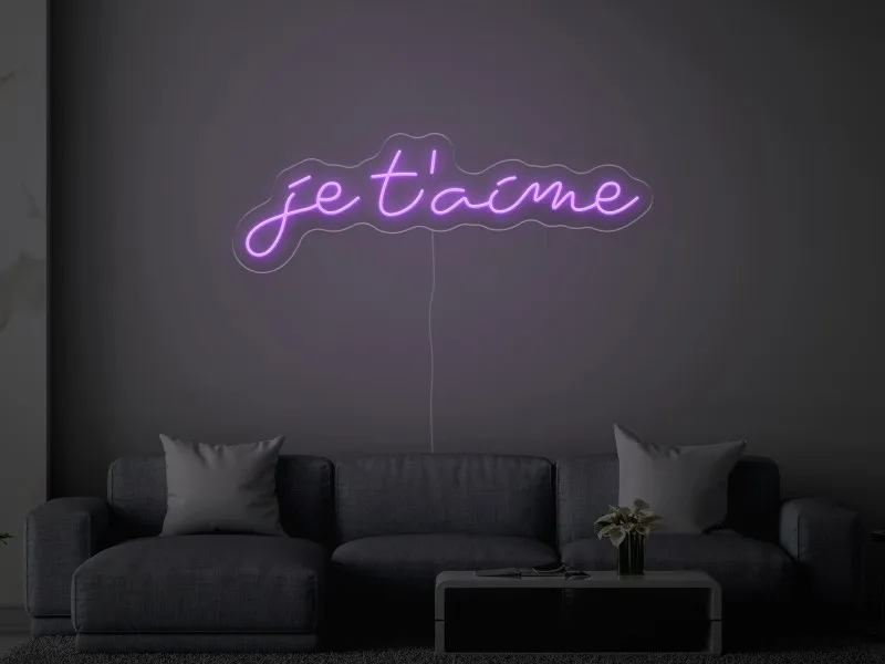 Je T`aime - Semn Luminos LED Neon