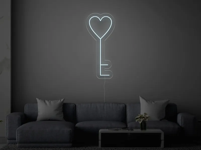 Cheie Inima - Semn Luminos LED Neon