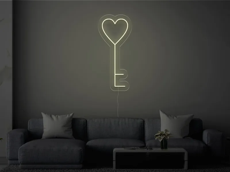 Cheie Inima - Semn Luminos LED Neon