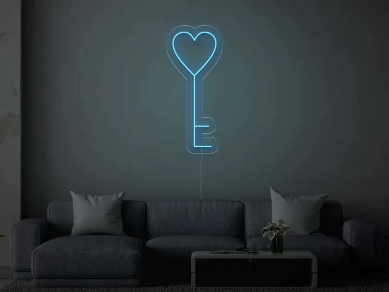 Cheie Inima - Semn Luminos LED Neon