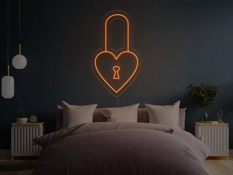 Lacat Inima - Semn Luminos LED Neon