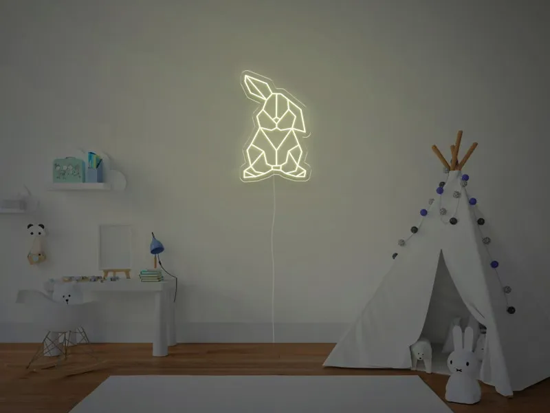 Iepuras Geometric - Semn Luminos LED Neon