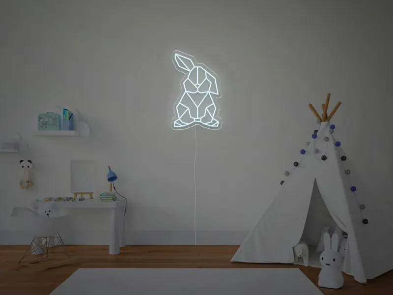 Iepuras Geometric - Semn Luminos LED Neon