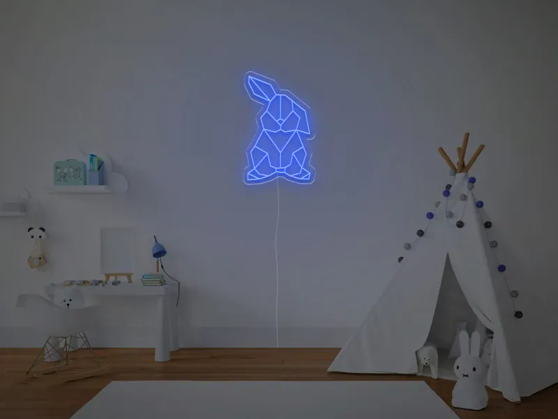 Iepuras Geometric - Semn Luminos LED Neon