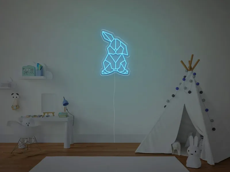 Iepuras Geometric - Semn Luminos LED Neon