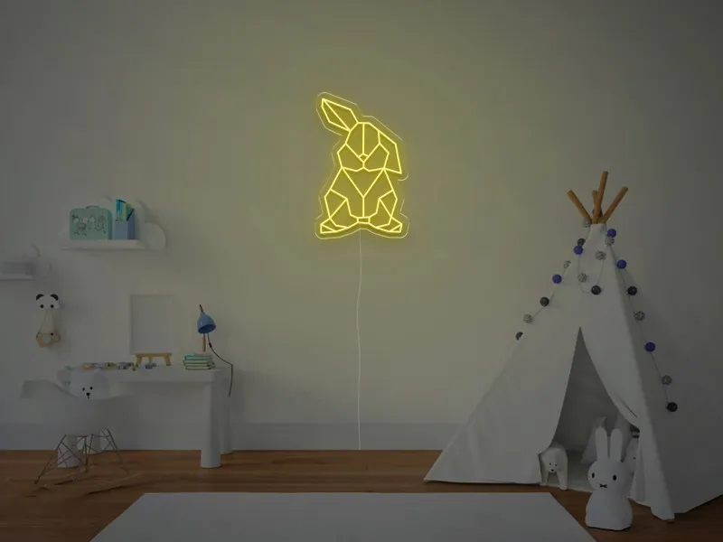 Iepuras Geometric - Semn Luminos LED Neon