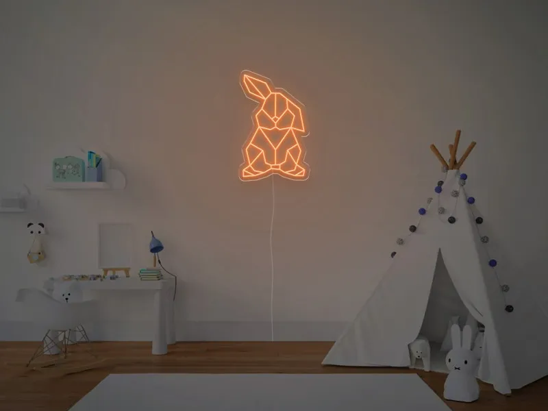 Iepuras Geometric - Semn Luminos LED Neon