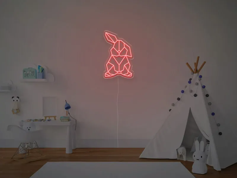 Iepuras Geometric - Semn Luminos LED Neon
