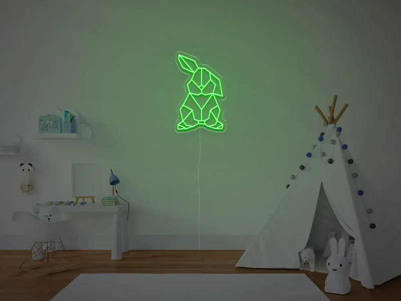 Iepuras Geometric - Semn Luminos LED Neon