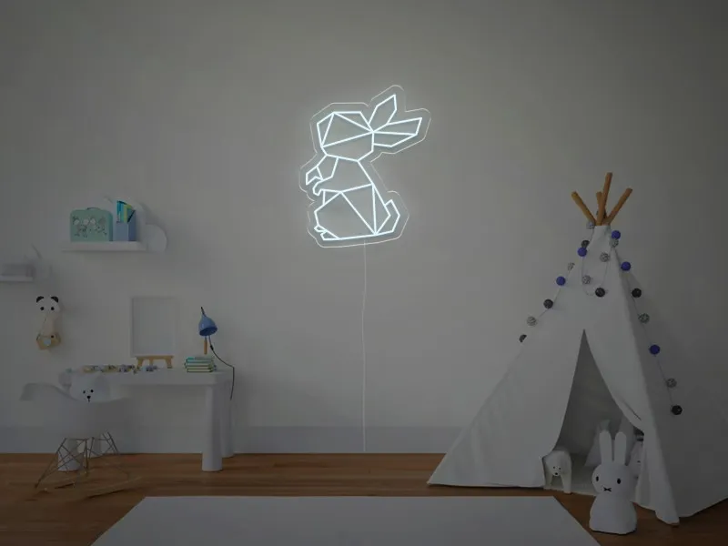 Iepuras Geometric - Semn Luminos LED Neon