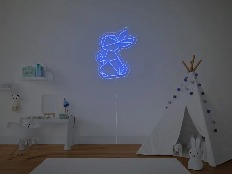 Iepuras Geometric - Semn Luminos LED Neon