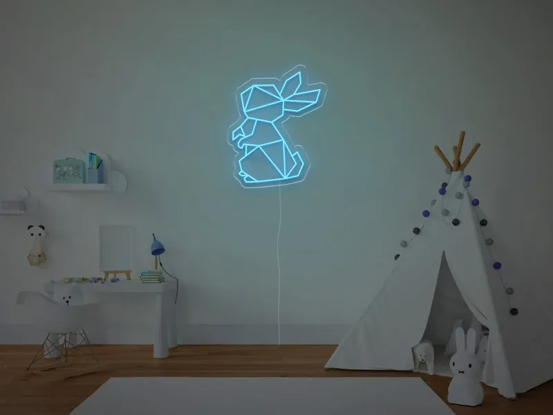 Iepuras Geometric - Semn Luminos LED Neon