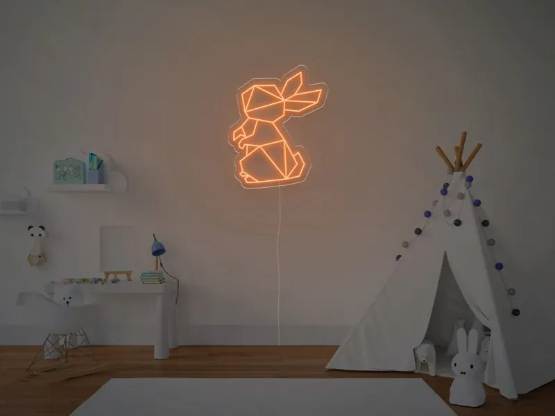 Iepuras Geometric - Semn Luminos LED Neon