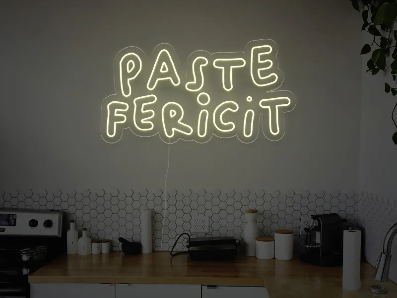 Paste Fericit - Semn luminos neon LED