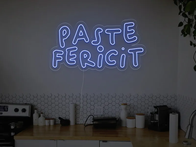 Paste Fericit - Semn luminos neon LED