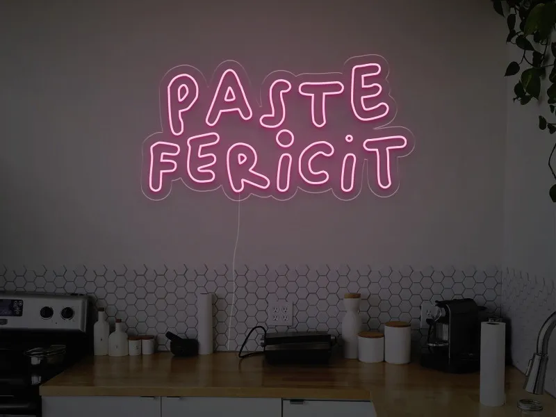 Paste Fericit - Semn luminos neon LED