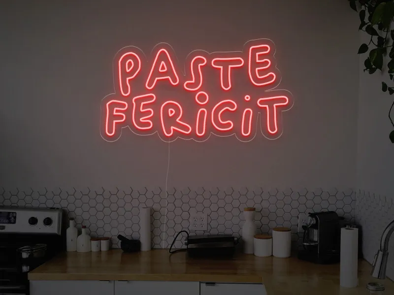 Paste Fericit - Semn luminos neon LED