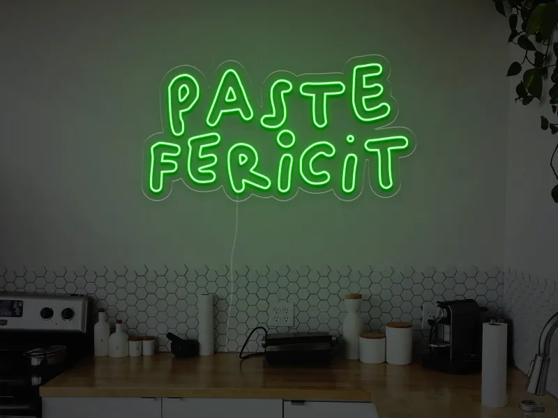 Paste Fericit - Semn luminos neon LED