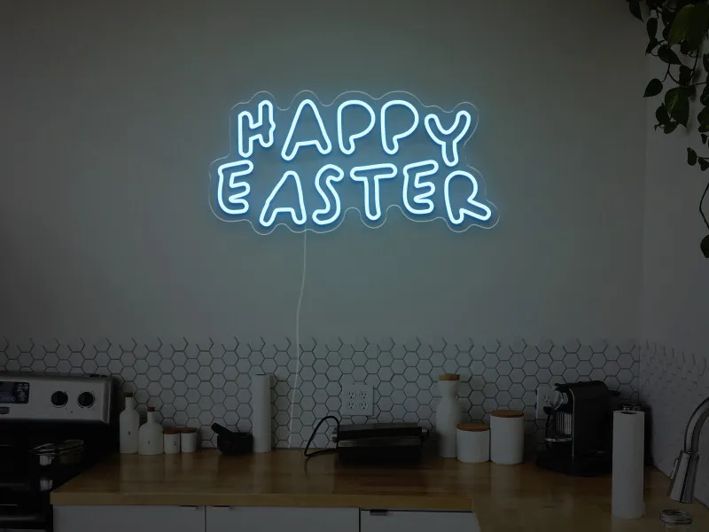 Happy Easter - Semn luminos neon LED