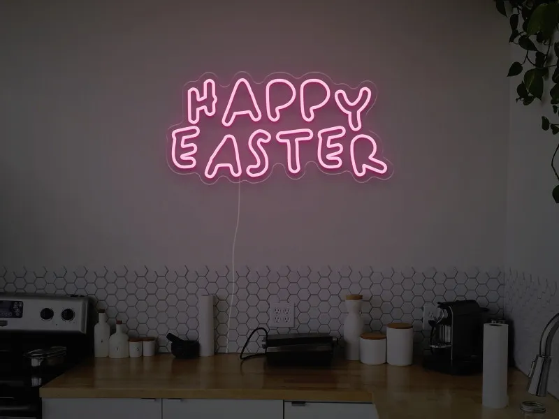 Happy Easter - Semn luminos neon LED