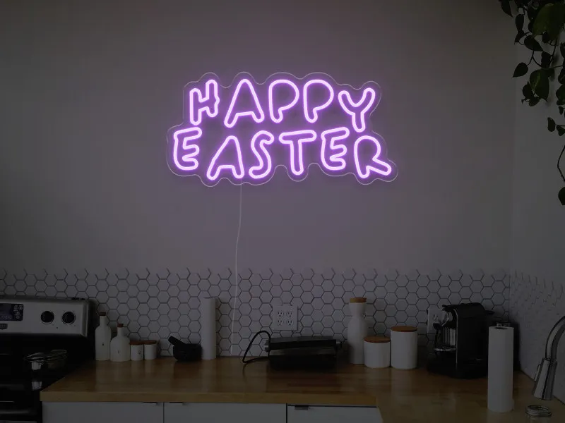Happy Easter - Semn luminos neon LED