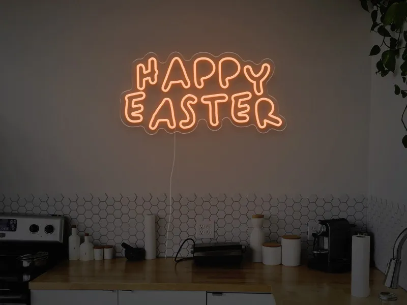 Happy Easter - Semn luminos neon LED