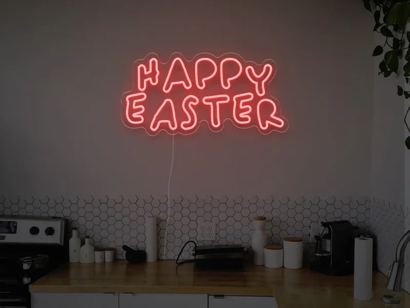 Happy Easter - Semn luminos neon LED